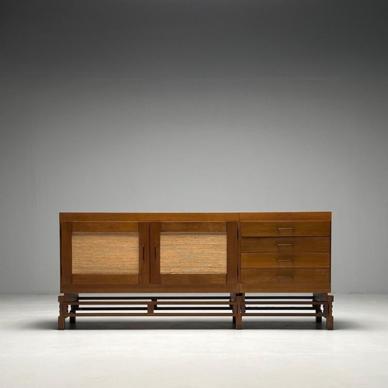 Leonardo Fiori, Italian Mid-Century Modern, Sideboard, Wengé, Seagrass, 1950s - 2