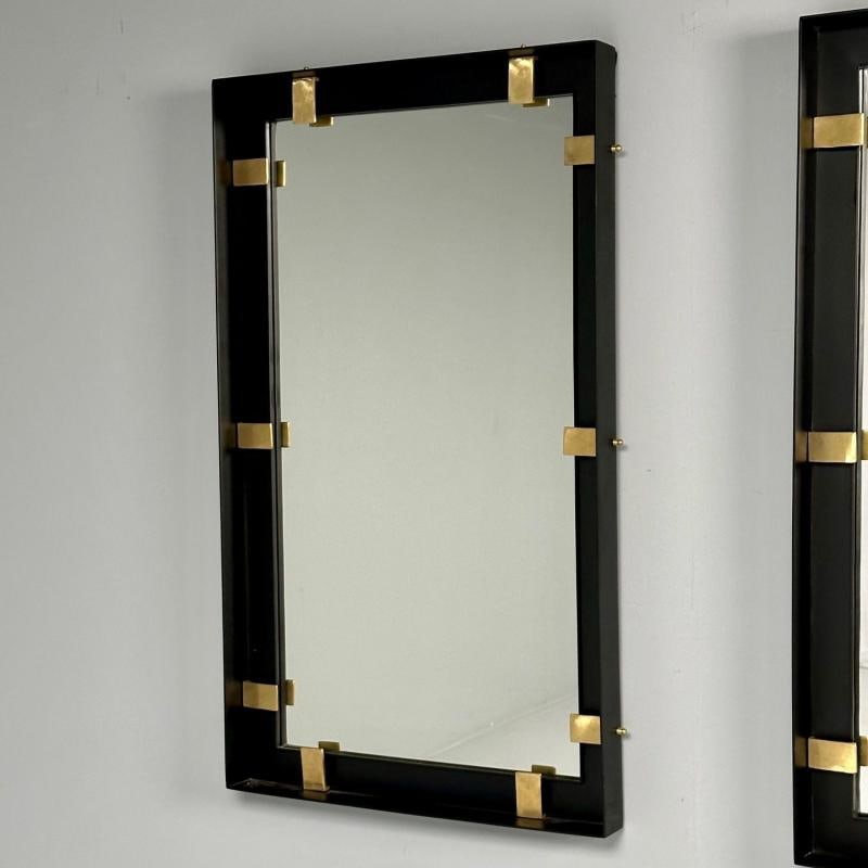 Contemporary, Industrial Modern Rectangular Wall Mirrors, Steel, Brass, 2020s - 6