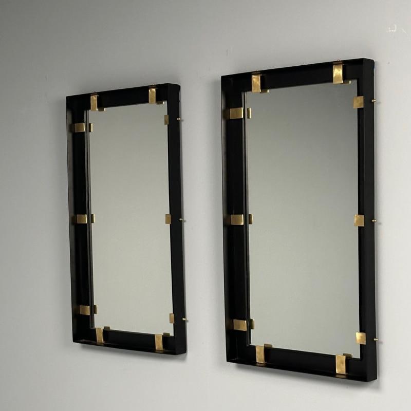 Contemporary, Industrial Modern Rectangular Wall Mirrors, Steel, Brass, 2020s - 7