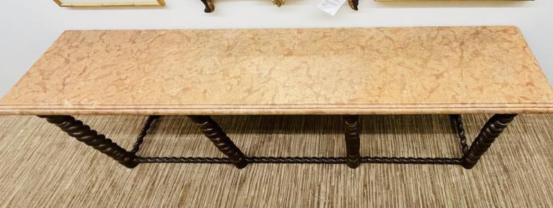 Baroque, Barley Twist Console Table, Tortoise, Marble, Bronze, 19th Century - 2