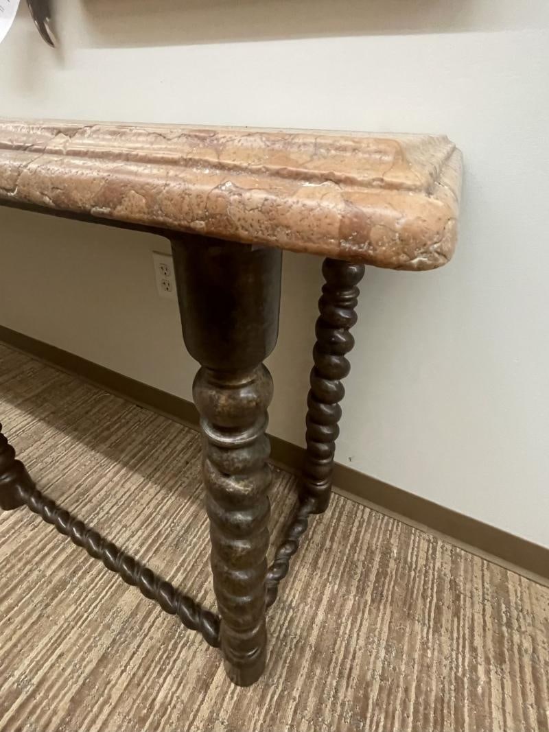 Baroque, Barley Twist Console Table, Tortoise, Marble, Bronze, 19th Century - 7
