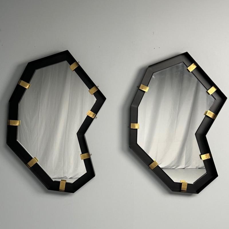 Contemporary, Industrial Modern, Angular Wall Mirrors, Steel, Brass, 2020s - 2