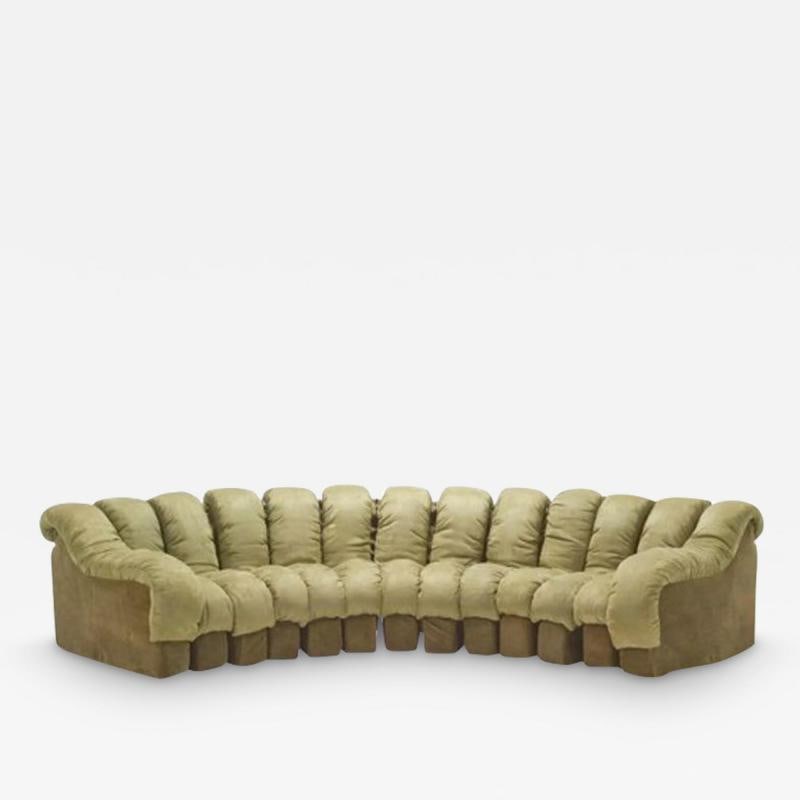 De Sede, Mid-Century Modern, DS-600 Non Stop Sectional Sofa, Green Fabric (1 of 11)