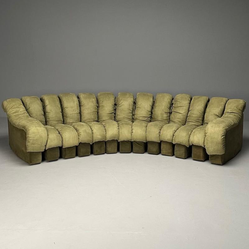 De Sede, Mid-Century Modern, DS-600 Non Stop Sectional Sofa, Green Fabric - 2