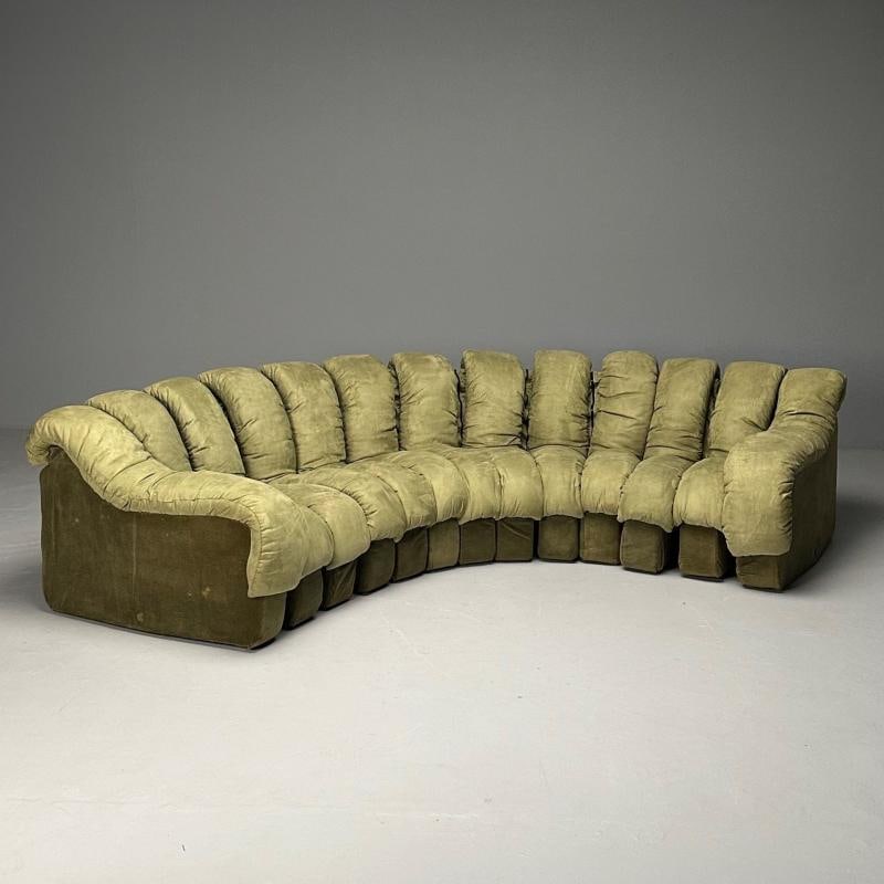 De Sede, Mid-Century Modern, DS-600 Non Stop Sectional Sofa, Green Fabric - 6
