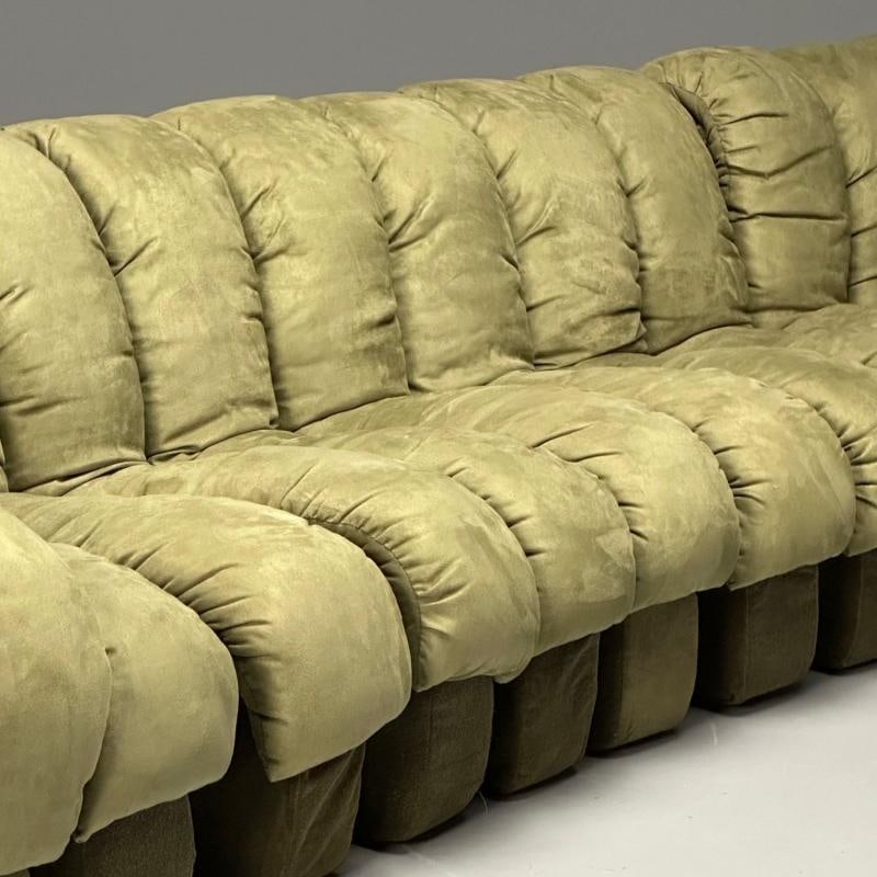 De Sede, Mid-Century Modern, DS-600 Non Stop Sectional Sofa, Green Fabric - 7