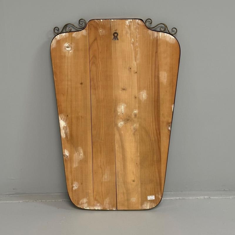 Gio Ponti Attr, Italian Mid-Century Modern, Wall Mirror, Patinated Brass, 1950s - 7