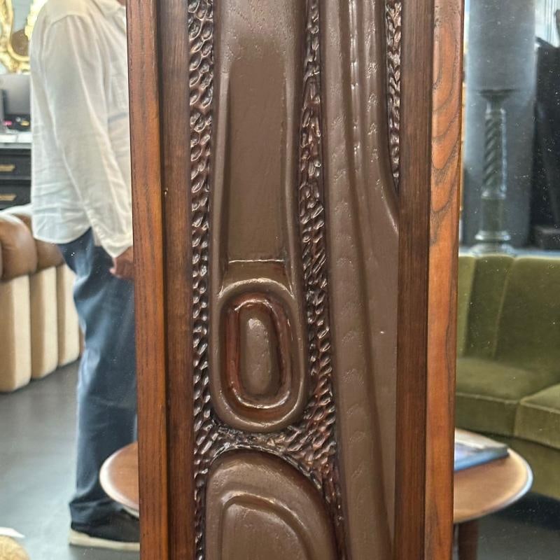 Pulaski, Brutalist Mid-Century Modern, 'Oceanic' Wall Mirror, Walnut, 1960s - 4