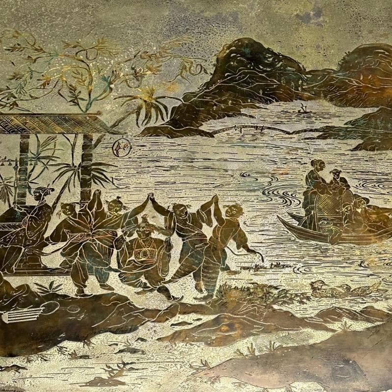 Philip and Kelvin LaVerne, Mid-Century, T'ang Marriage Coffee Table, Bronze - 7