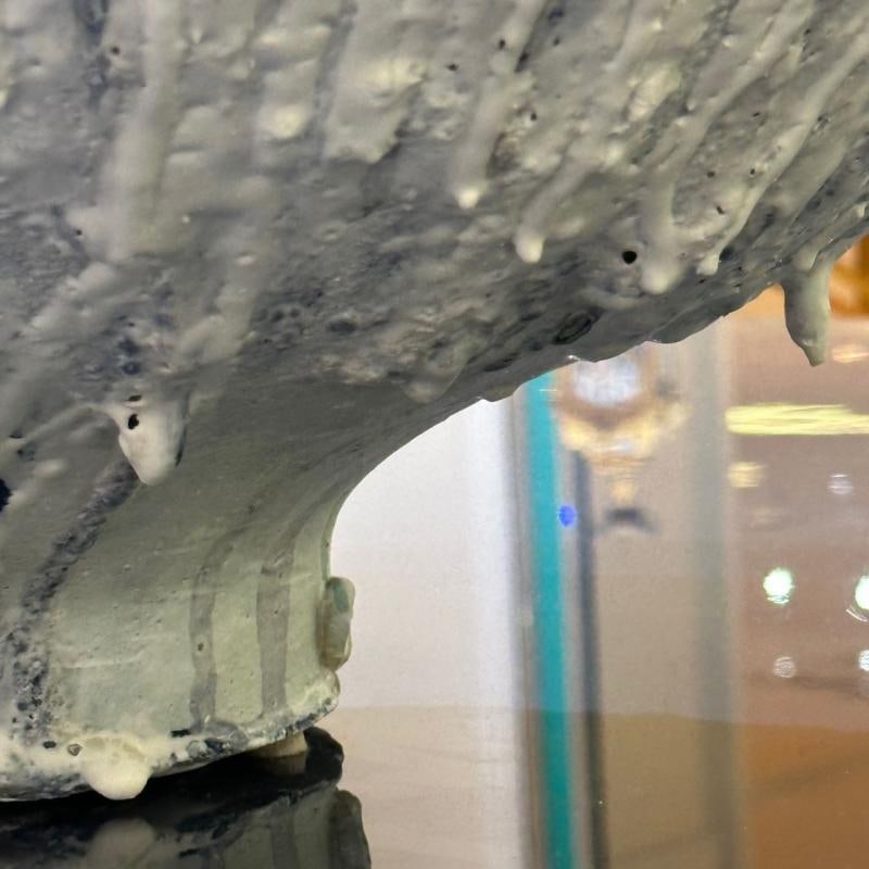 Jon Tierney, Contemporary, Large Modern Moon Jar, Glazed Ceramic, White and Blue - 7