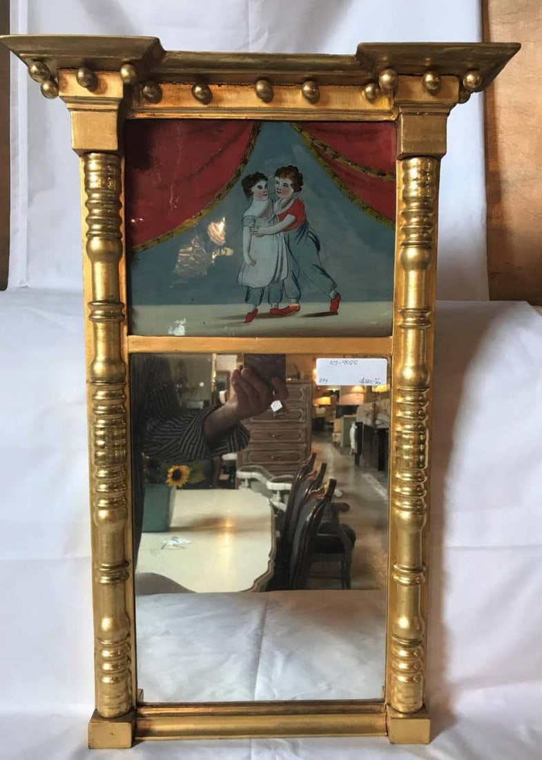 19th Century Federal Guild Gold Framed Wall Mirror - 4