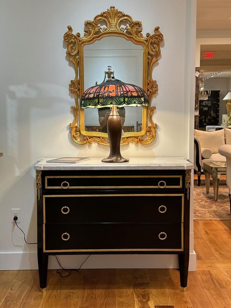 Louis XVI, Hollywood Regency, Commodes, Black Painted Wood, Bronze, Marble - 4