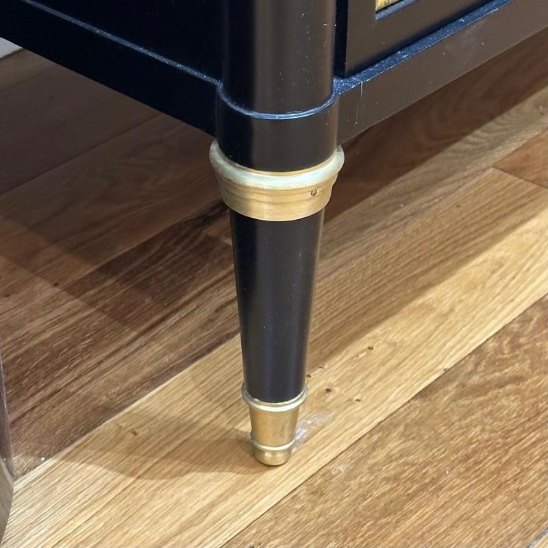 Louis XVI Style, Hollywood Regency, Commodes, Black Painted Wood, Bronze, Marble - 8