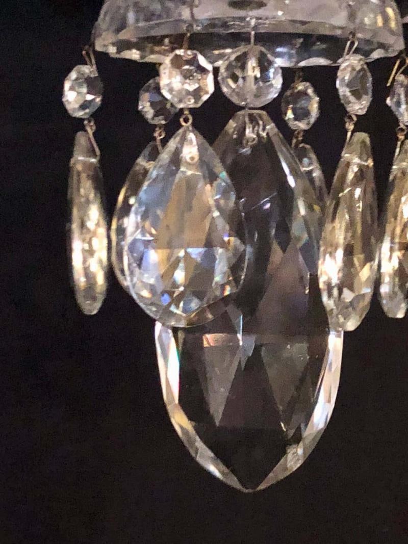 Fine Cut Crystal Georgian Chandelier with Large Pendants - 4