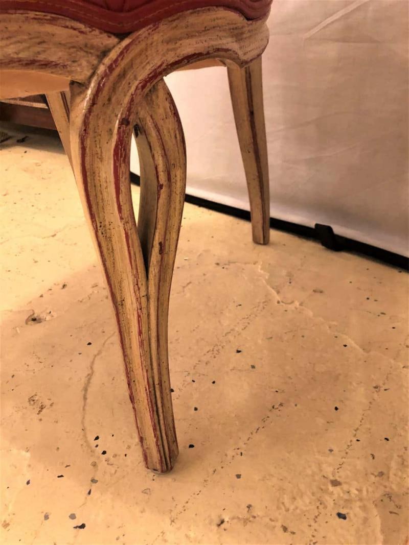 Set of Eight Hollywood Regency Style Louis Pistono Distressed Dining Chairs - 3