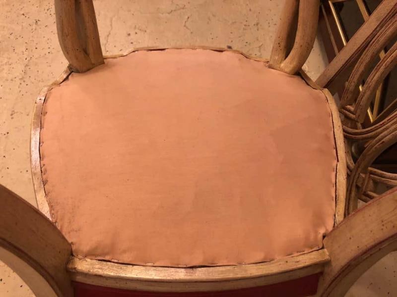 Set of Eight Hollywood Regency Style Louis Pistono Distressed Dining Chairs - 7