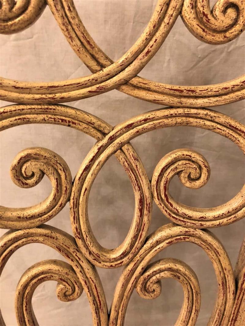 Set of Eight Hollywood Regency Style Louis Pistono Distressed Dining Chairs - 8