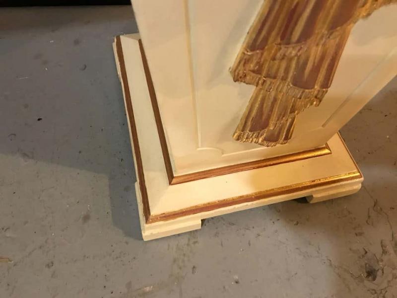 Hollywood Regency Grosfeld House Parcel Paint and Gilt Decorated Vanity or Desk - 9