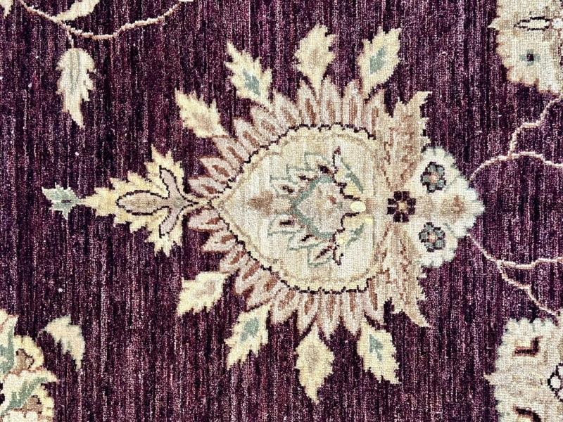 Indian, Wool Carpet, Burgundy and Beige, 21st Century - 9