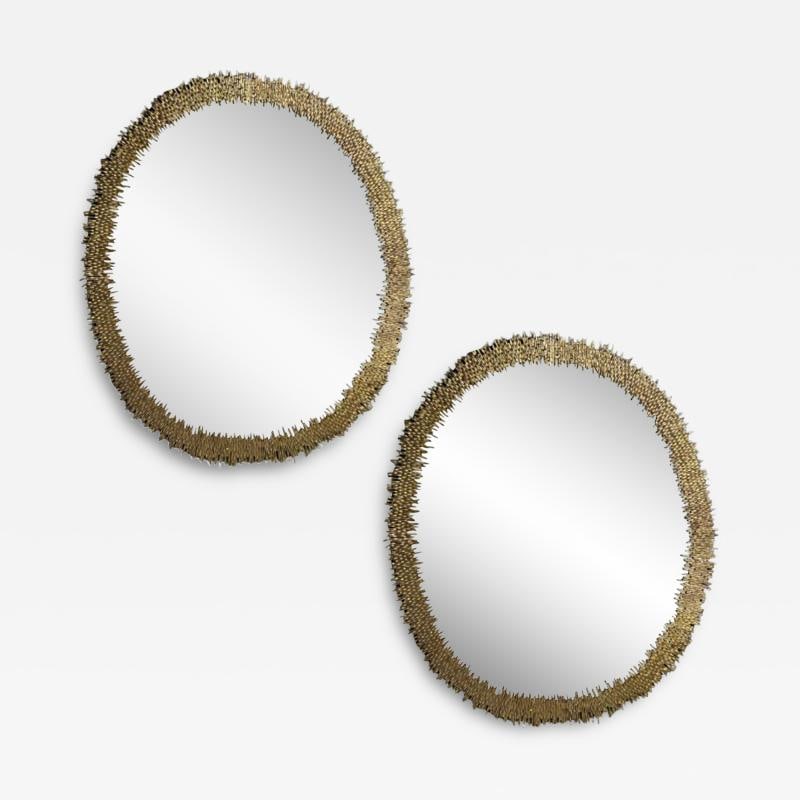Hollywood Regency Style, Brutalist Modern, Round Wall Mirrors, Brass Star Motif (1 of 8)