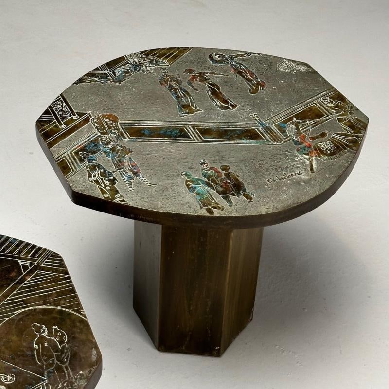 Philip and Kelvin LaVerne, Mid-Century Modern, Tao Side Tables, Bronze, 1960s - 6