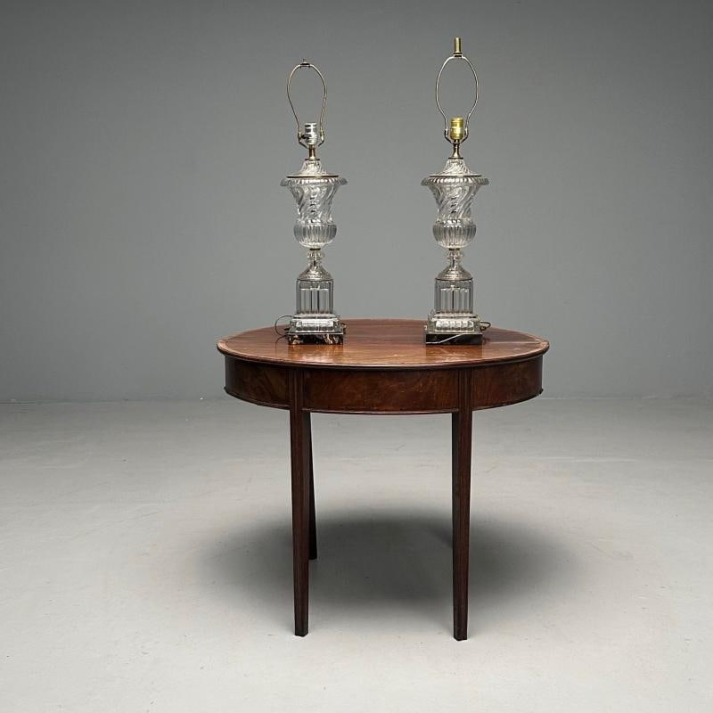 Mid-Century Modern, Table Lamps, Textured Glass, Marble, 1950s - 11
