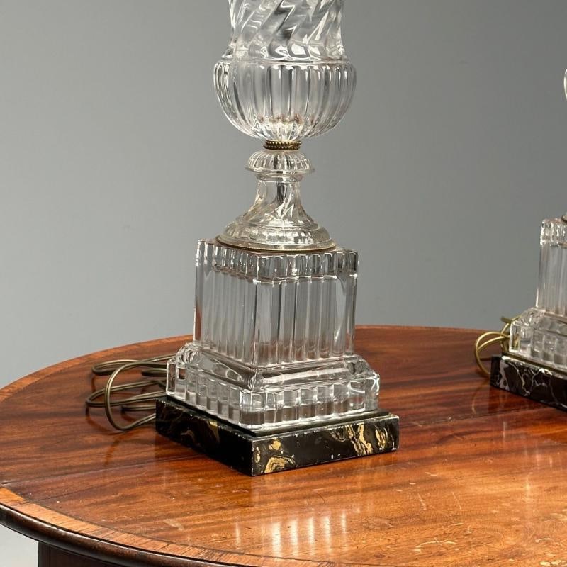 Mid-Century Modern, Table Lamps, Textured Glass, Marble, 1950s - 6