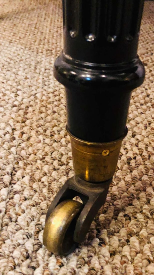 Ebony Lacquered Hollywood Regency Louis XVI Style Crank Dining Table M. Jansen - 8