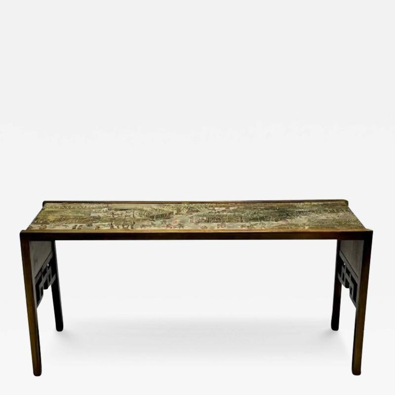Philip & Kelvin LaVerne Mid-Century Modern Spring Festival Console Table, Bronze (1 of 10)