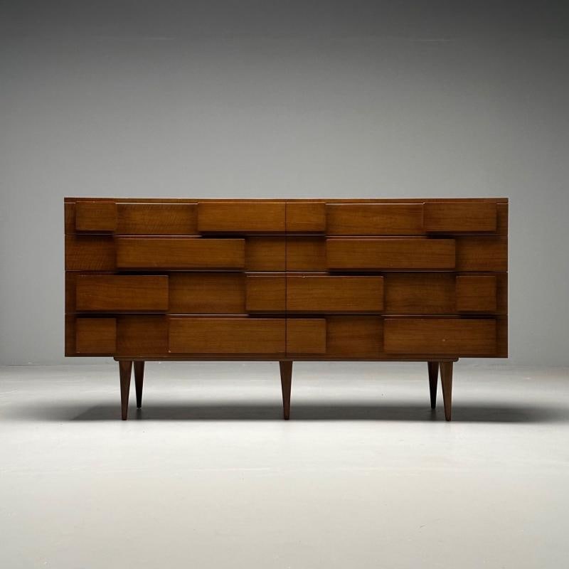 Gio Ponti, Singer & Sons, Italian Mid-Century Modern, Sculptural Dresser, Walnut - 2