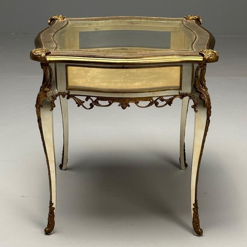 Louis XV, Jewelry Showcase, Vitrine Table, Walnut, Bronze, Gilt, 1920s - 2