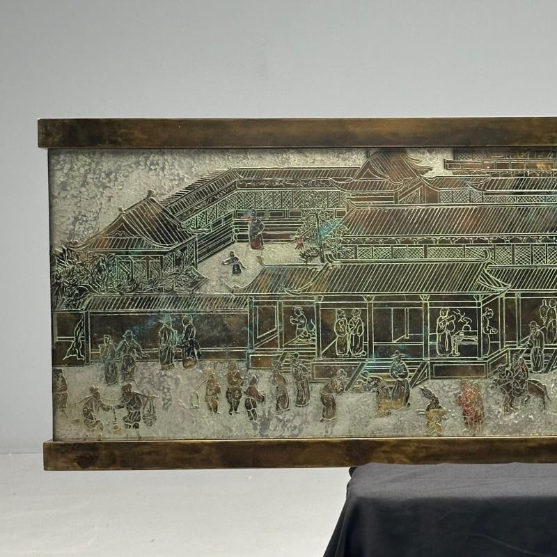 Philip & Kelvin LaVerne, Large Spring Festival Console Table, Bronze, 1960s - 12