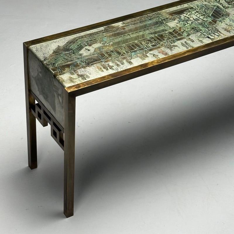 Philip & Kelvin LaVerne, Large Spring Festival Console Table, Bronze, 1960s - 7