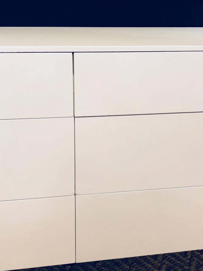 Mid-Century Modern White Dresser or Commode with Lucite Sides by John Stuart - 6