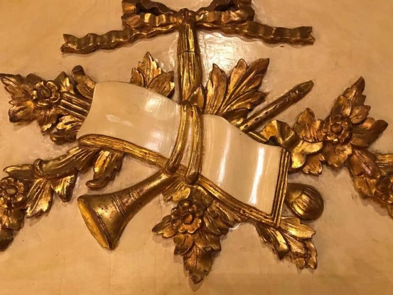 Louis XVI Style Painted & Parcel-Gilt Trumeau Console or over the Mantle Mirror - 9