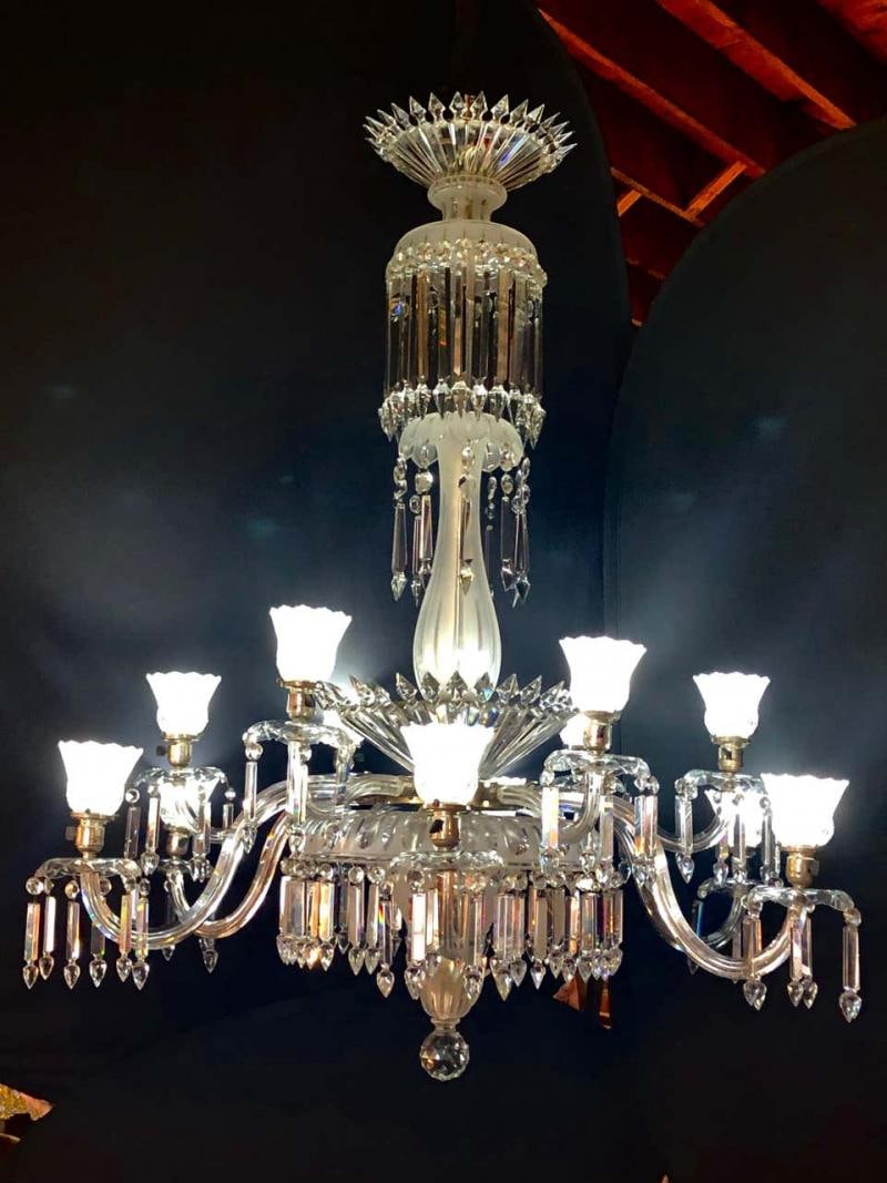 Monumental 19th Century Crystal & Lalique Style Neoclassical Chandelier - 11