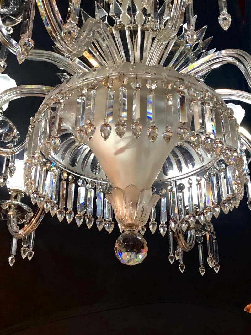 Monumental 19th Century Crystal & Lalique Style Neoclassical Chandelier - 12