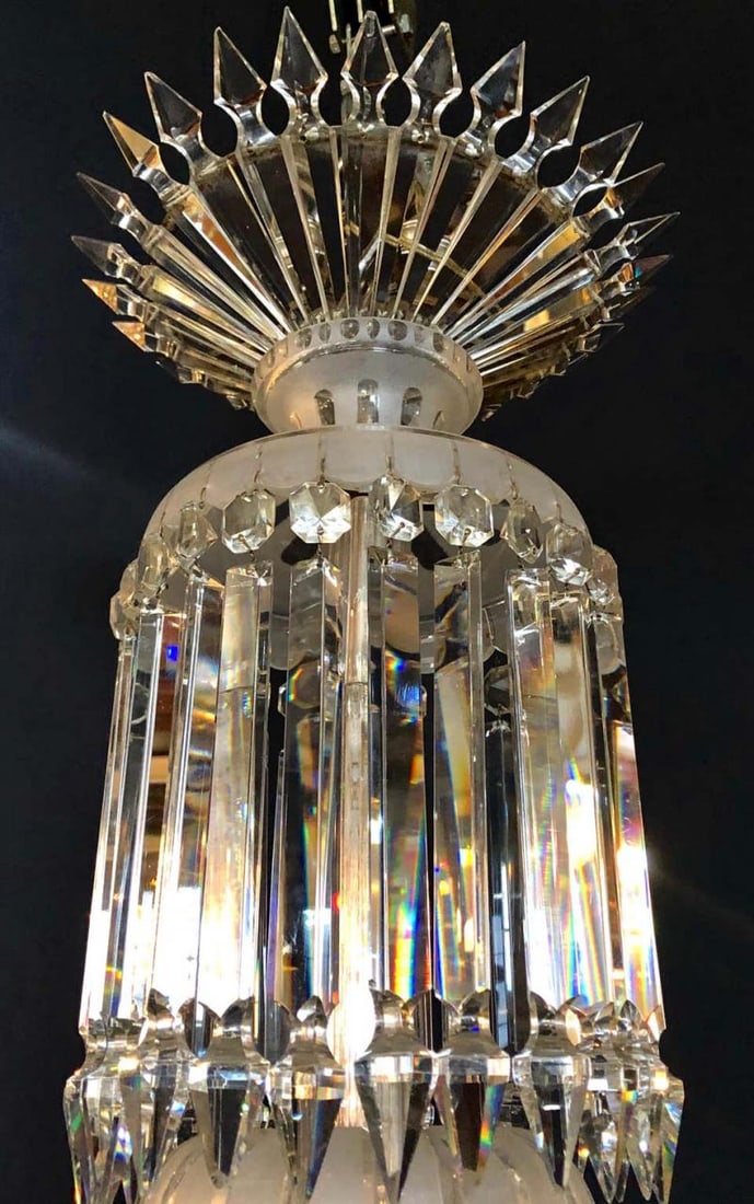 Monumental 19th Century Crystal & Lalique Style Neoclassical Chandelier - 6