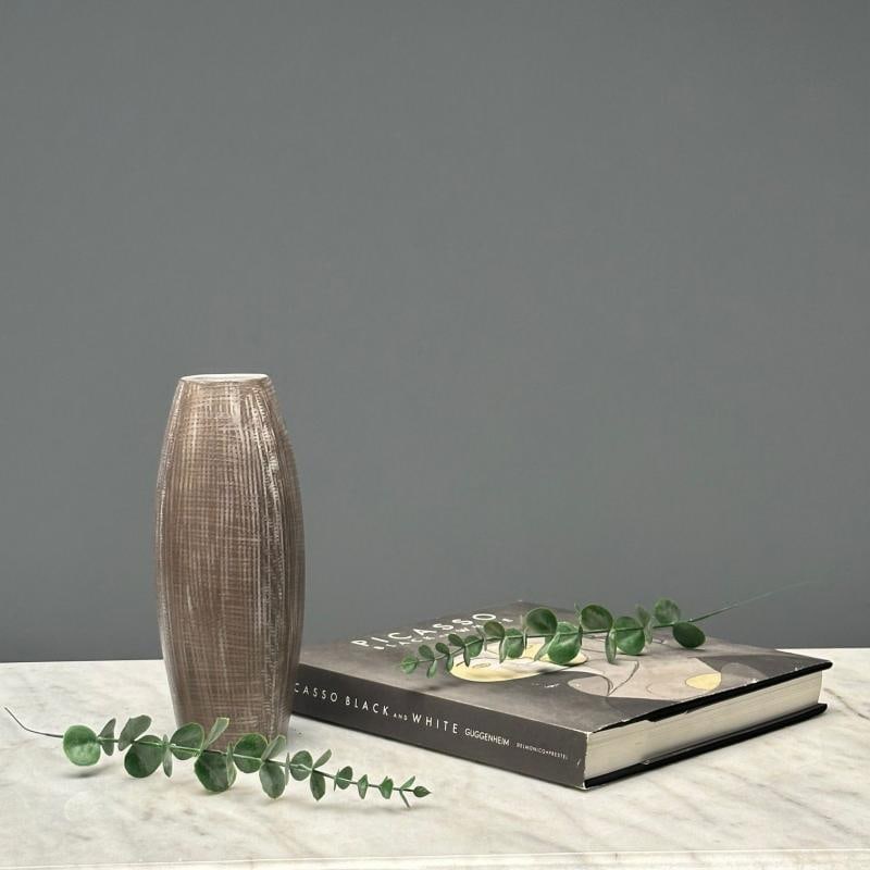 Ingrid Atterberg, Ekeby, Swedish Mid-Century Modern, Tan Vase, Stoneware,1960s - 3