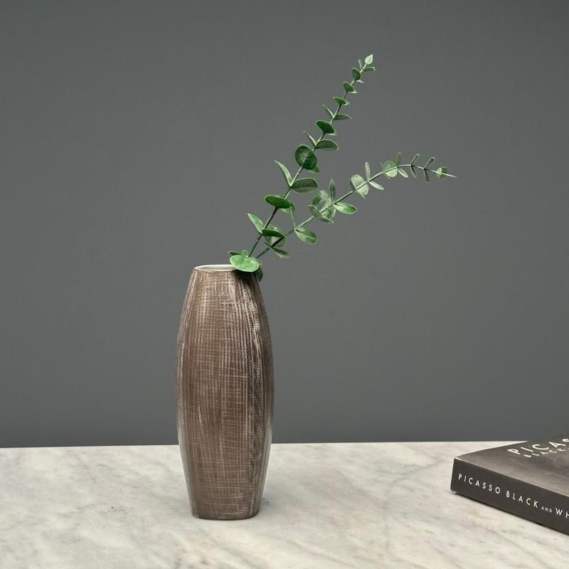 Ingrid Atterberg, Ekeby, Swedish Mid-Century Modern, Tan Vase, Stoneware,1960s - 5