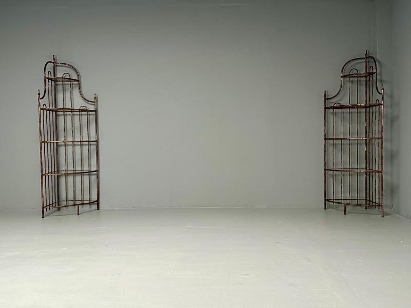 Maison Jansen, Hollywood Regency, Etagères, Brass Faux Bamboo, 1970s - 7