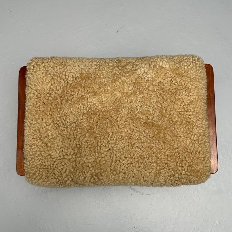 Swedish Mid-Century Modern, Stools, Honey Sheepskin, Walnut, Sweden, 1970s - 10