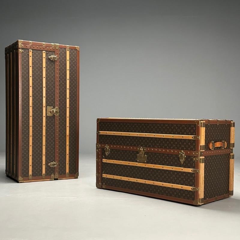 Louis Vuitton, Large Steamer Trunk, Monogram Canvas, Leather, Special Order - 7