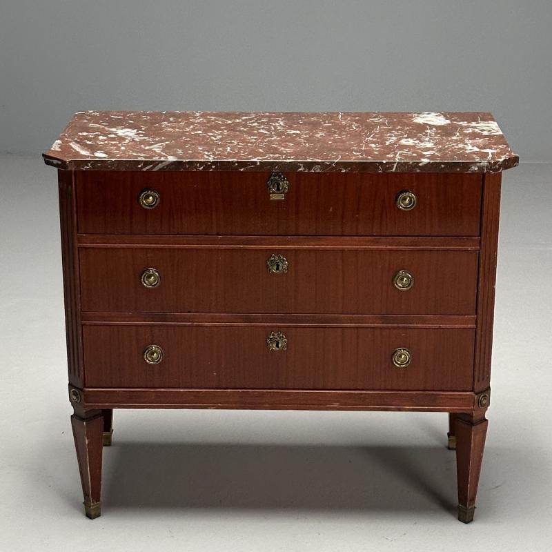 Gustavian, Louis XVI Style, Swedish Commode, Mahogany, Marble, Sweden, 1950s - 3