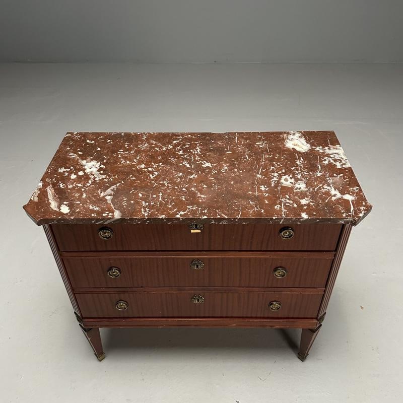Gustavian, Louis XVI Style, Swedish Commode, Mahogany, Marble, Sweden, 1950s - 6