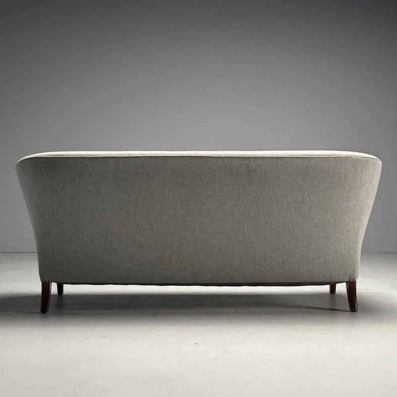 Ludvig Pontoppidan, Danish Mid-Century Modern, Sofa, Light Gray Wool, 1950s - 12