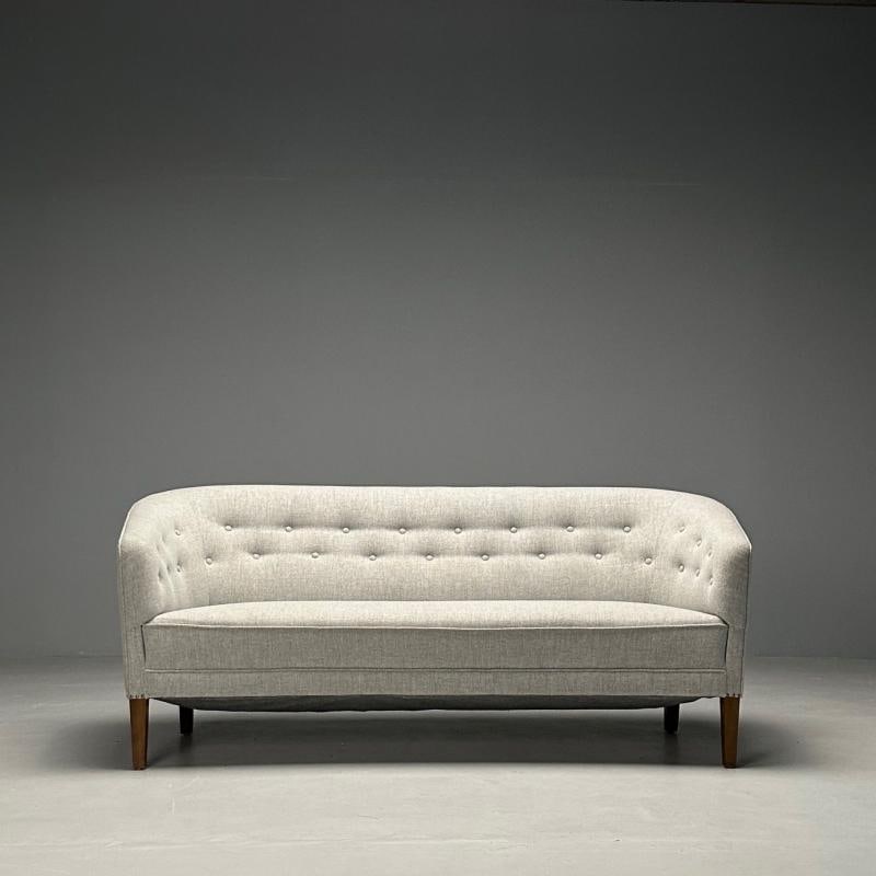 Ludvig Pontoppidan, Danish Mid-Century Modern, Sofa, Light Gray Wool, 1950s - 2