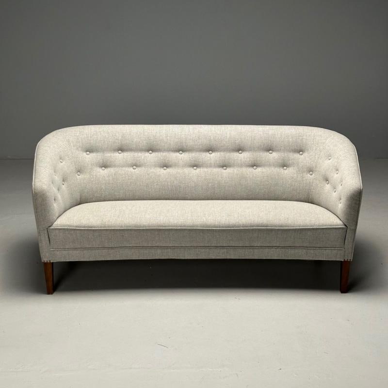 Ludvig Pontoppidan, Danish Mid-Century Modern, Sofa, Light Gray Wool, 1950s - 4