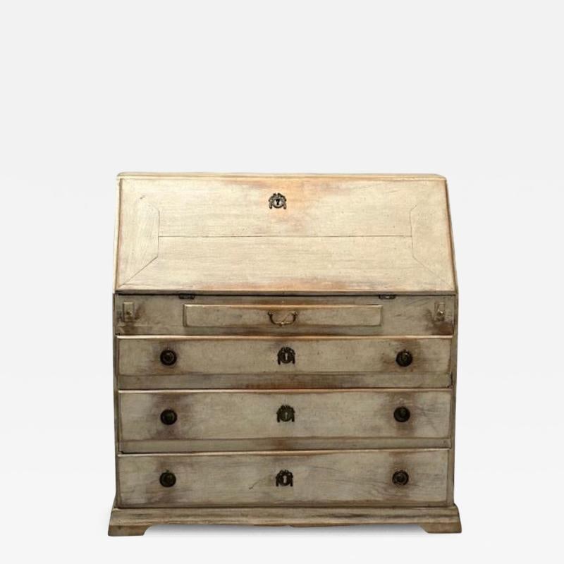 Gustavian, Swedish Secretaire Desk, White Paint, Pinewood, Sweden, 1900s (1 of 12)