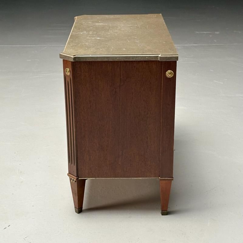 Gustavian, Louis XVI Style, Small Swedish Chest, Brass, Marble, Sweden, 1970s - 7